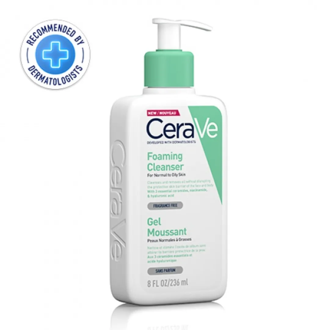 Cerave Foaming Cleanser for Normal to Oily Skin with Niacinamide and 3 Essential Ceramides 236ml