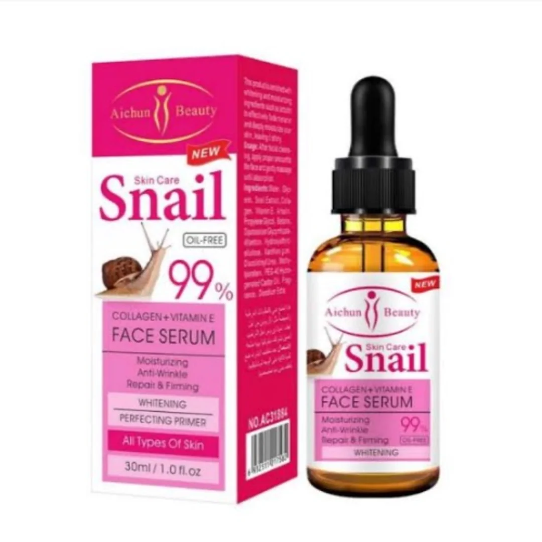 aichun beauty skincare snail collagen + vitamin e face serum for all face 30ml