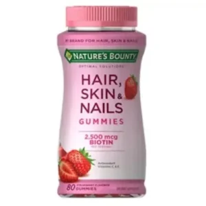 Hair, Skin, & Nails Gummies 2500mcg Biotin Per Serving 80 Gummies