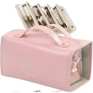 4-in-1 Waterproof Detachable Roll-up Make Up Travel Organizer - Pink