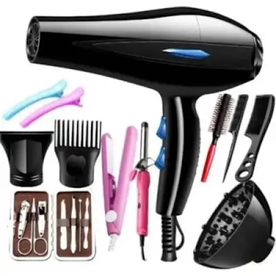 Hair Dryer+Curler Straightener Nails Cutter Set Combs - Set